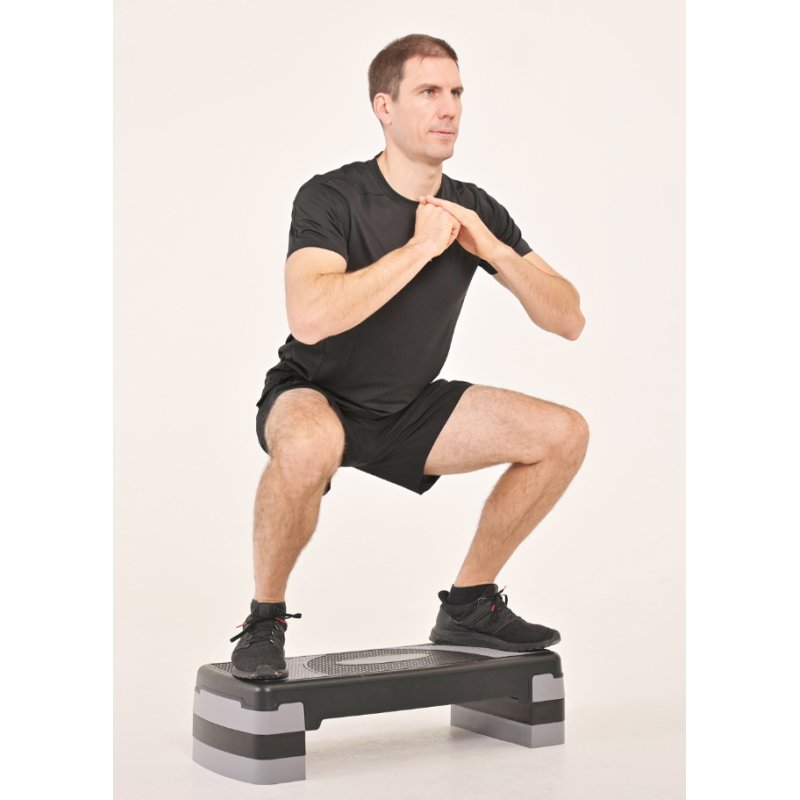 SCHILDKRÖT Marche-pied fitness, noir/gris, hauteur réglable, capacité 150 kg