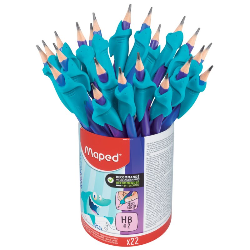 Maped crayon avec aide à l'écriture KIDY Learn, HB, triangulaire, 22 pièces