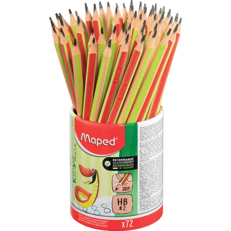 Crayons de couleur Maped KIDY learn, triangulaires, HB 2,2 mm, 72 pièces