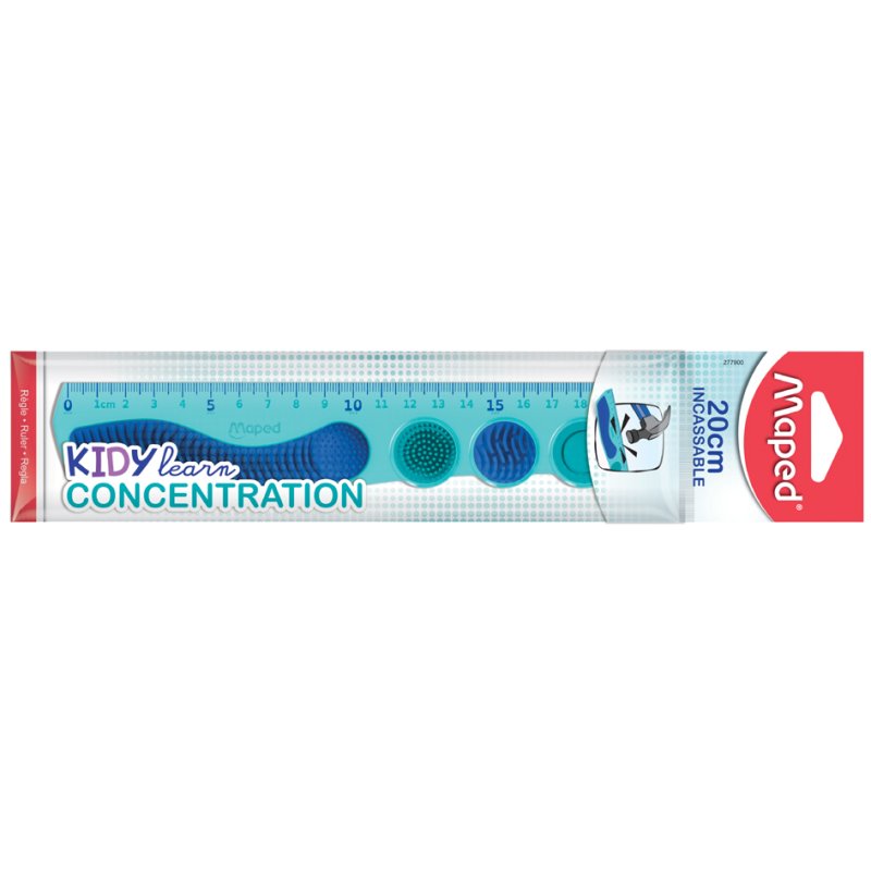 Maped Kidy règle d'apprentissage CONCENTRATION, flexible, turquoise/bleu, 200 mm