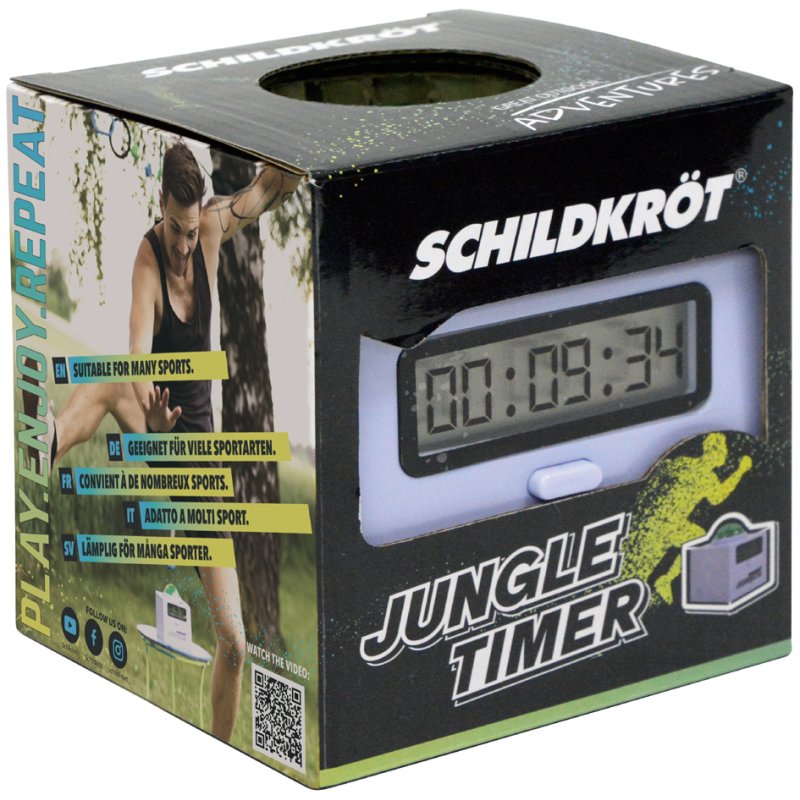 SCHILDKRÖT Jungle Timer stopwatch, grijs/groen, digitaal display, 3x AA batterij