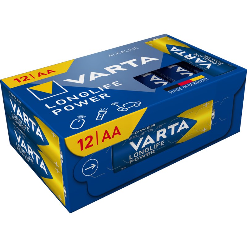 VARTA Alkaline batterijen Longlife Power, AA Mignon, 1,5 volt, 12 stuks