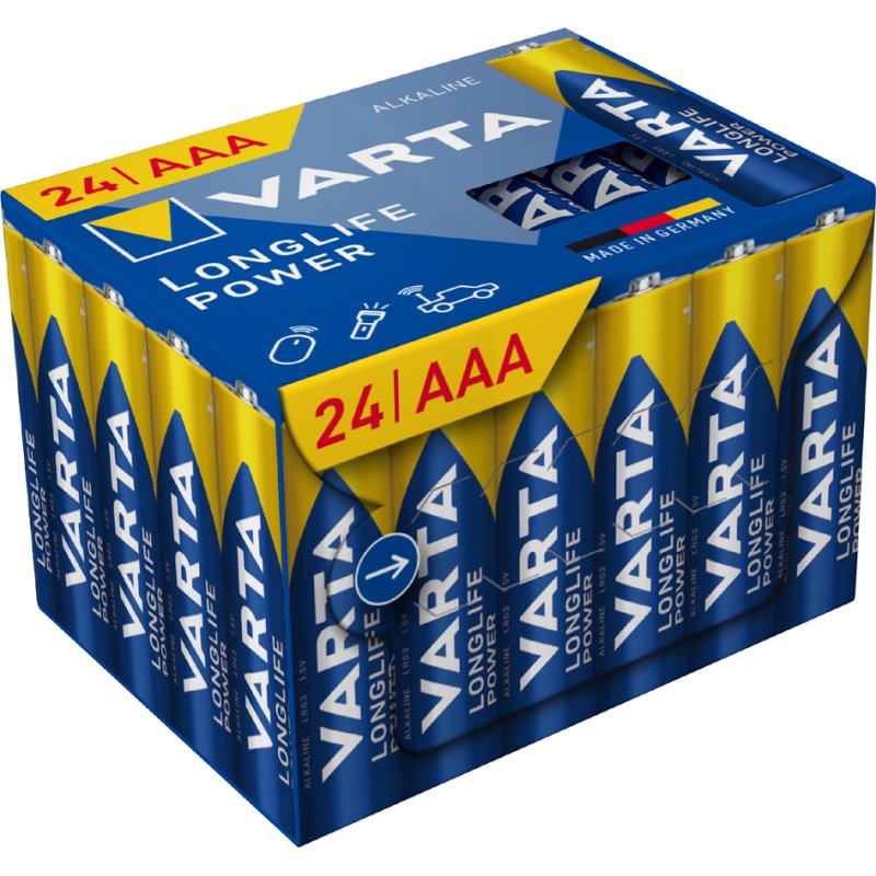 VARTA Longlife Power alkaline batterijen, AAA, 1,5 volt, 12 stuks
