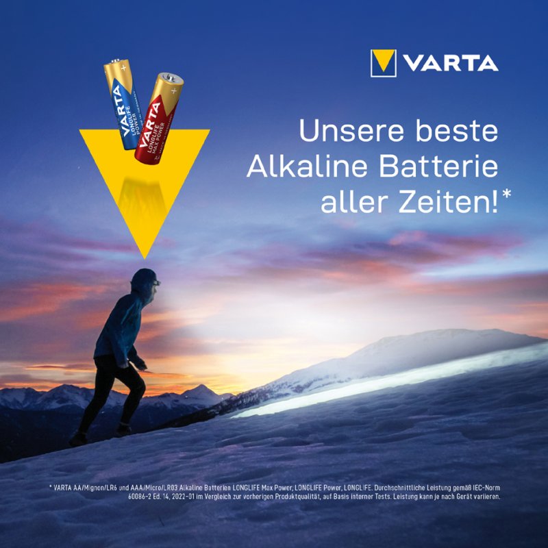 VARTA Longlife Power alkaline batterijen, AAA, 1,5 volt, 12 stuks