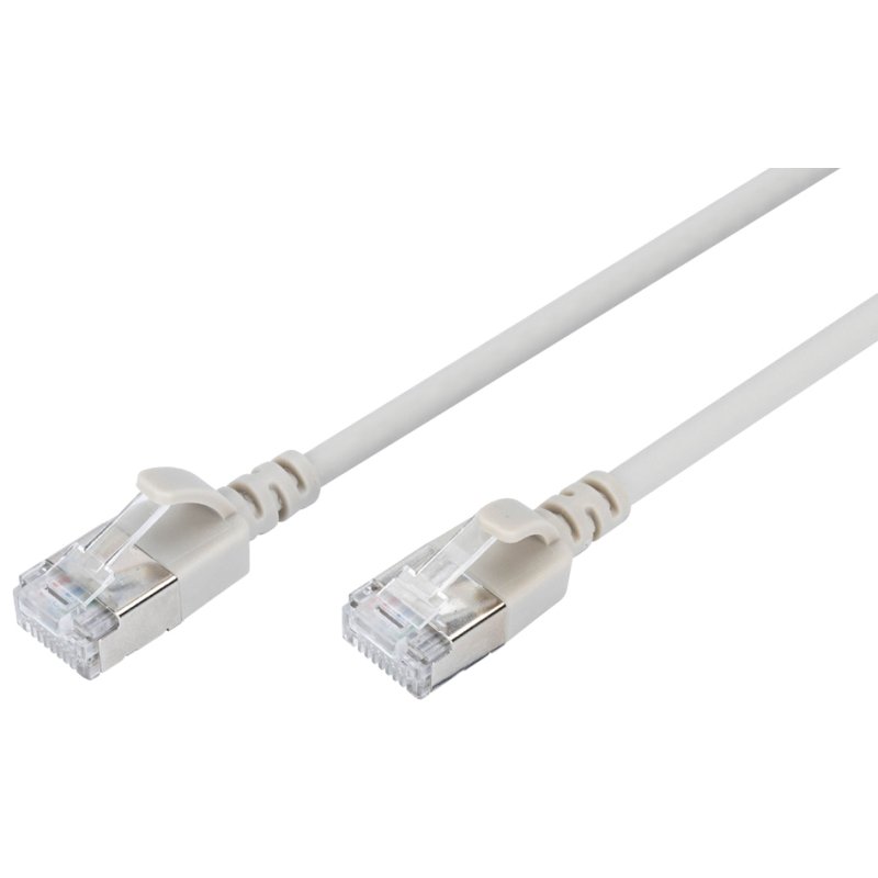 DIGITUS Câble réseau fin, Cat. 6A, F/FTP, gris, 10,0 m