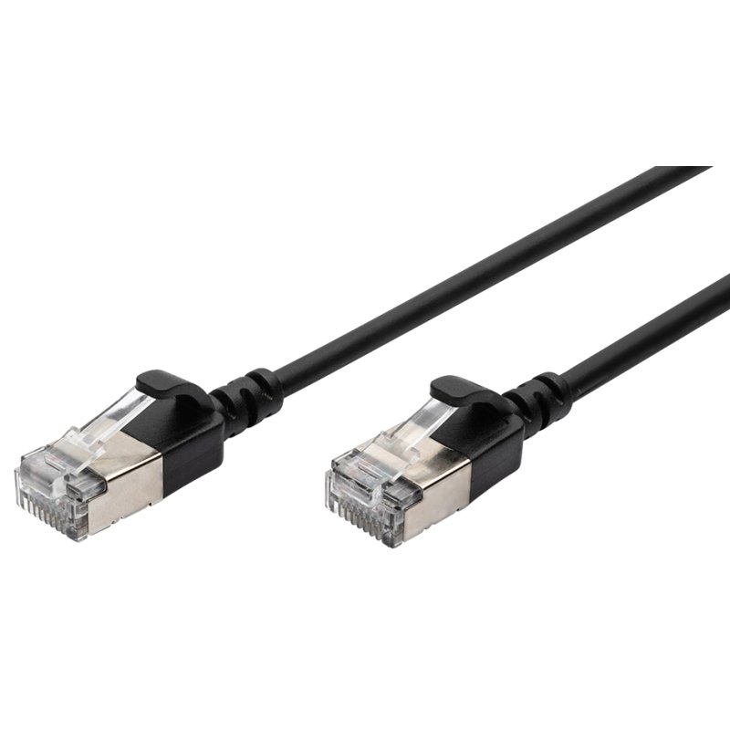 DIGITUS Câble réseau fin, Cat. 6A, F/FTP, gris, 10,0 m
