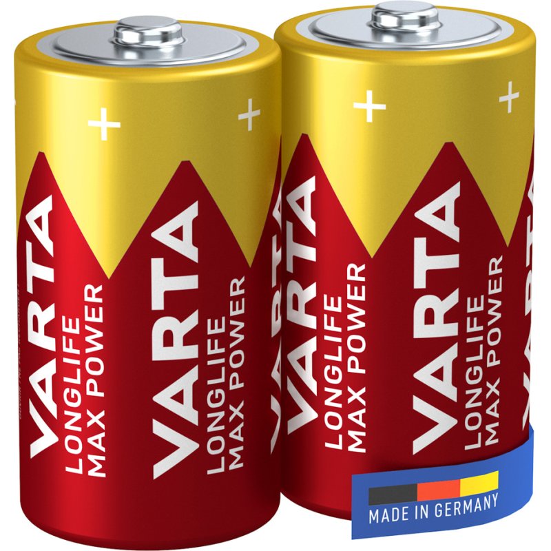 VARTA Alkaline batterijen Longlife Max Power, Baby C/LR14, 1,5 V, 2 stuks