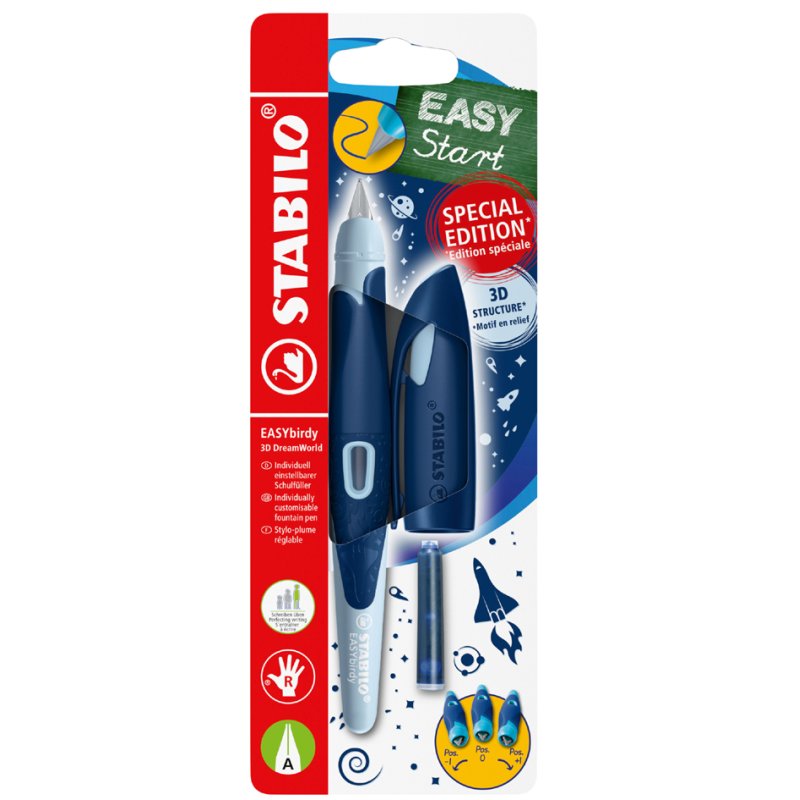 STABILO stylo plume EASYbirdy 3D DreamWorld R, rose, pointe A, droitier