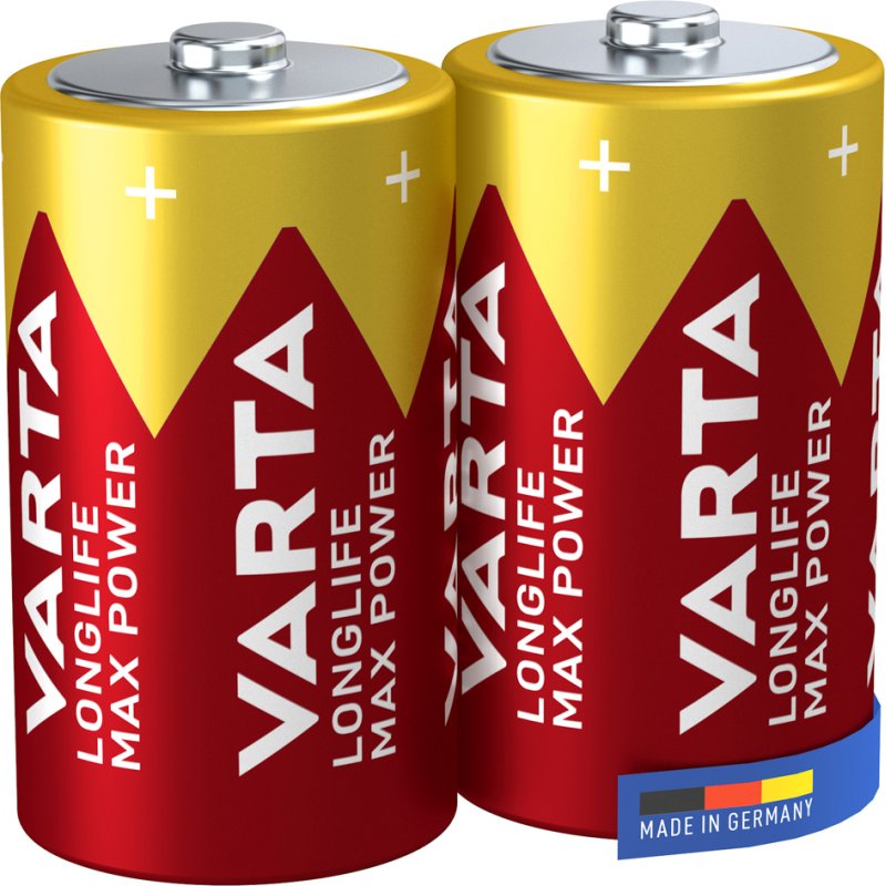 VARTA alkaline batterij Longlife Max Power, Mono D, LR20, 2 stuks