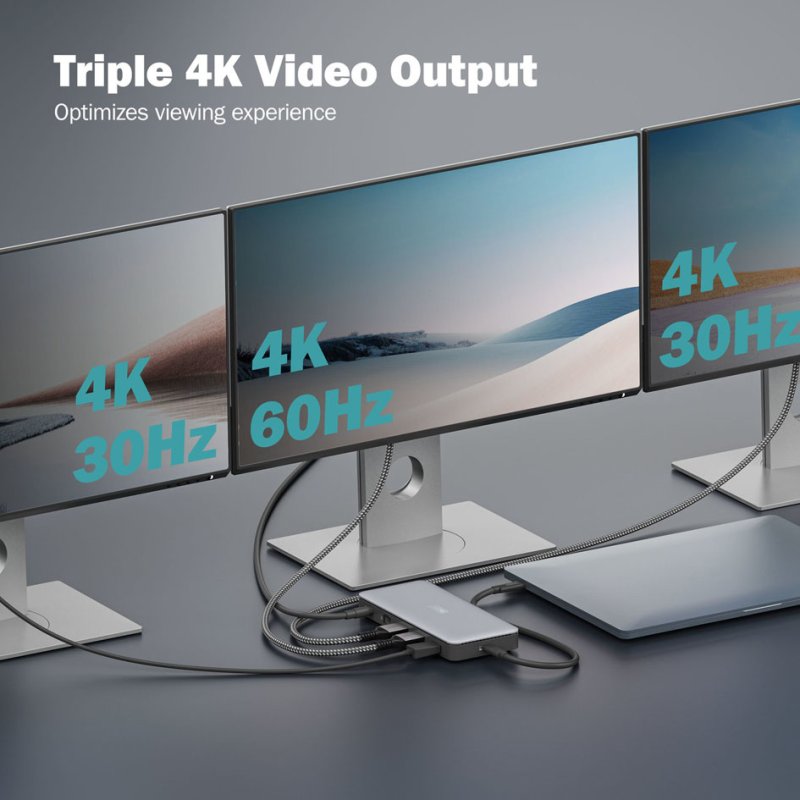 DIGITUS docking station USB-C, 11-poorts, grijs/zwart