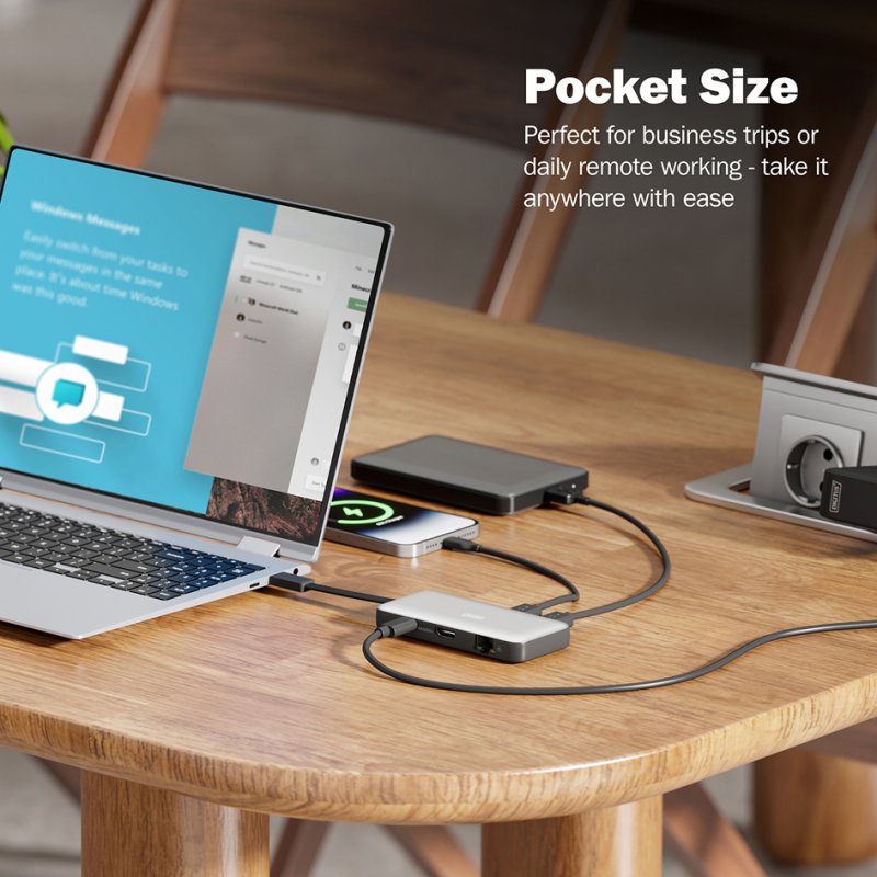 DIGITUS reis dockingstation, USB-C, 7 poorten, aluminium