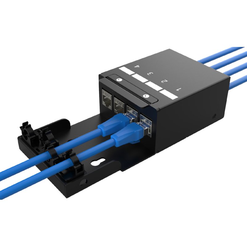 DIGITUS boîtier point de consolidation, 4 ports, noir, 177×77×45 mm