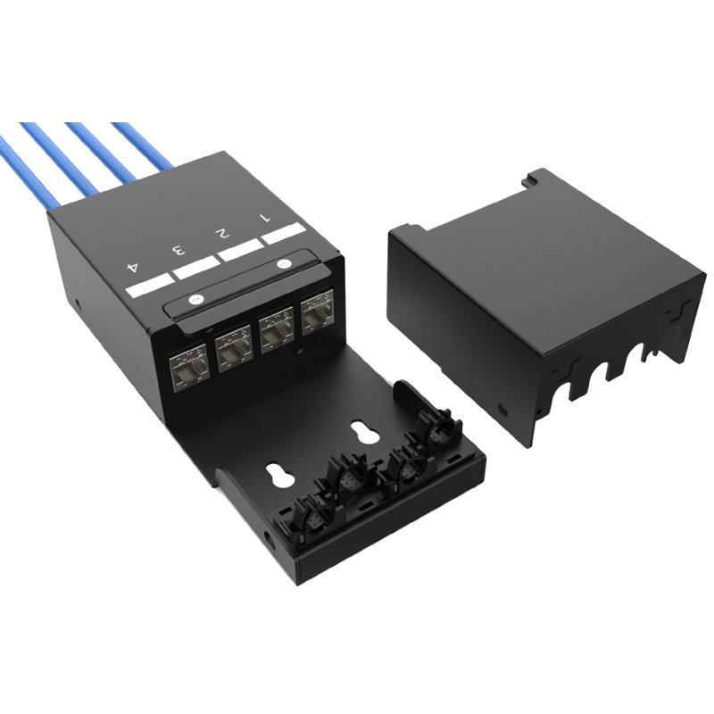 DIGITUS boîtier point de consolidation, 4 ports, noir, 177×77×45 mm