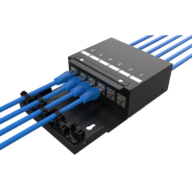 DIGITUS boîtier point de consolidation, 4 ports, noir, 177×77×45 mm