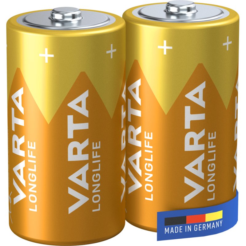VARTA Longlife Alkaline batterijen, Mono (D), LR20 1,5V, 4 stuks