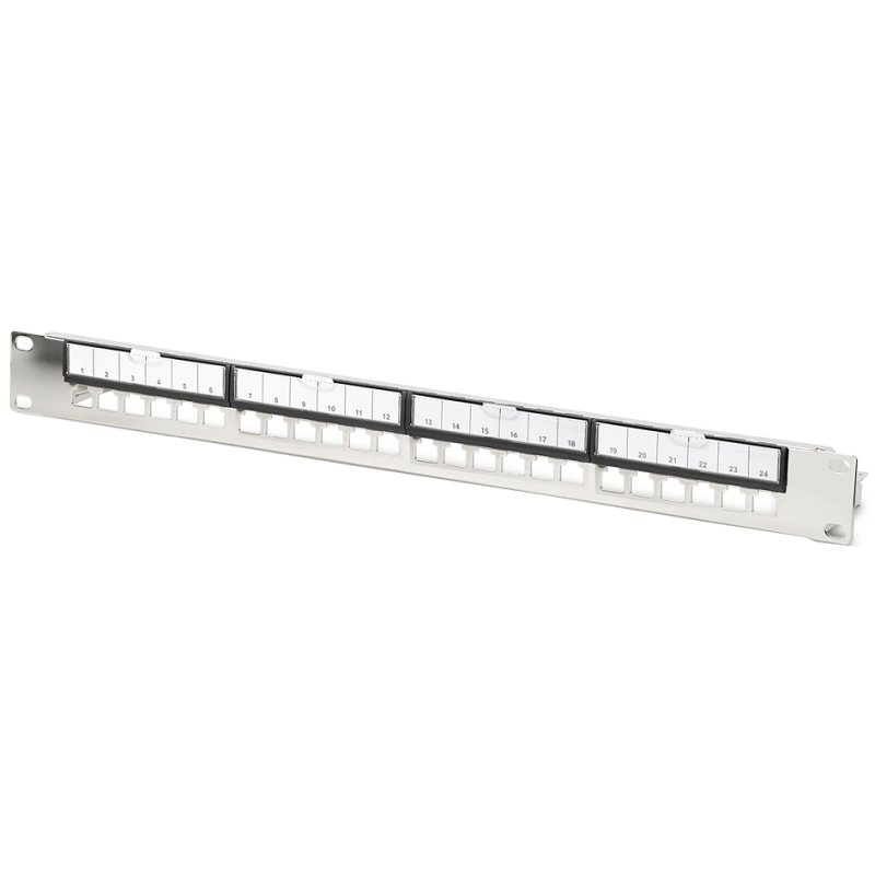 DIGITUS Panneau de brassage modulaire 19", 1 U, 24 ports, argent