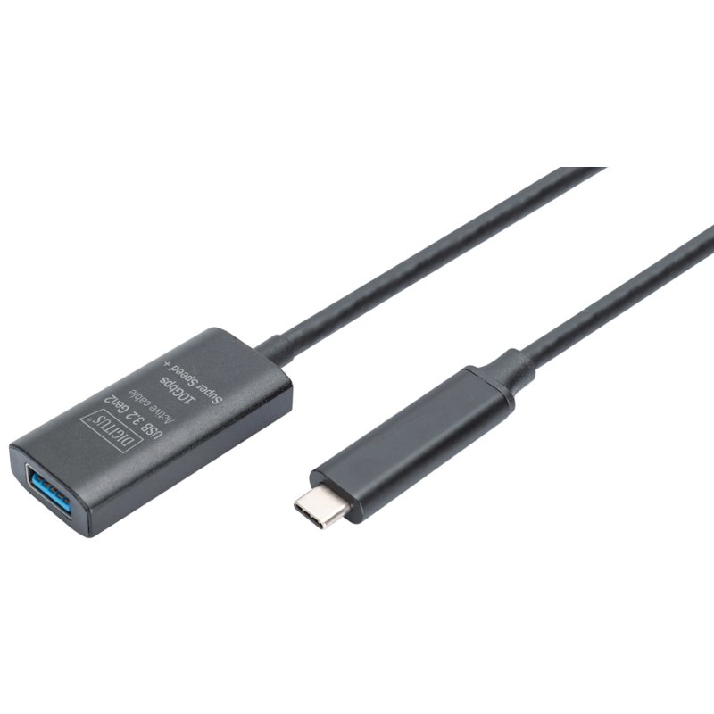 DIGITUS Câble d'extension USB 3.2 Gen2 actif, 5,0 m, noir