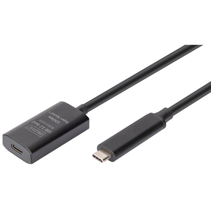 DIGITUS Câble prolongateur USB 3.2 Gen2 actif, USB-C, noir, 5,0 m