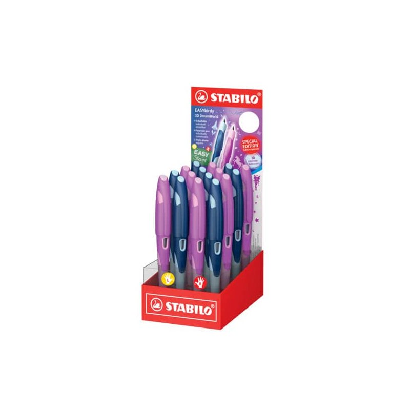 STABILO fountain pen EASYbirdy 3D DreamWorld, nib width A, 16-piece display