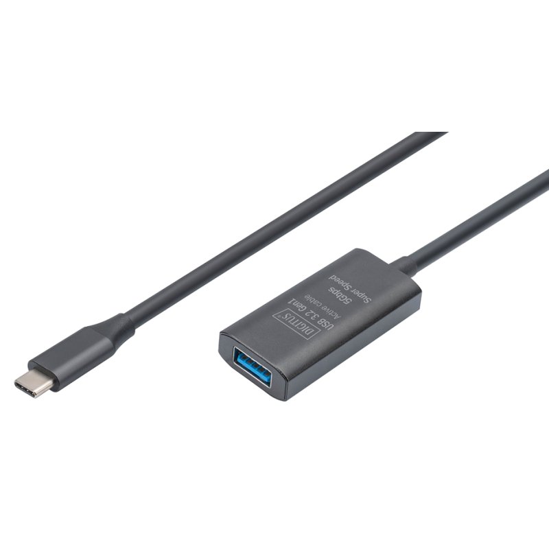DIGITUS Câble d'extension USB 3.2 Gen1 actif, noir, 5,0 m