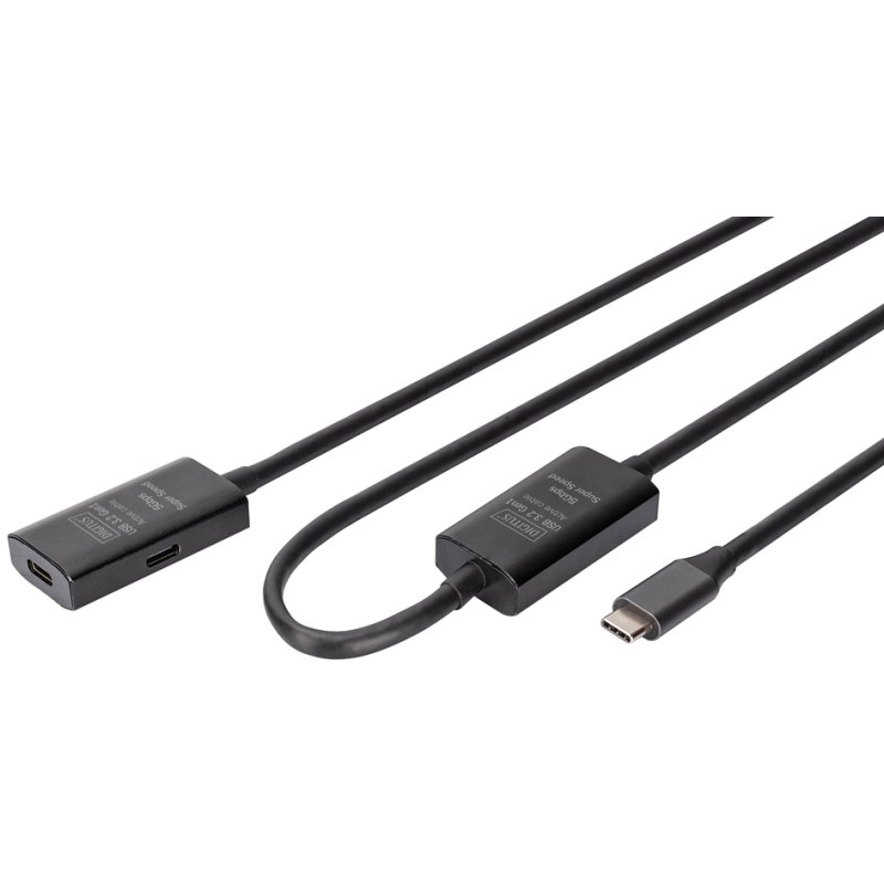 DIGITUS Câble d'extension USB 3.2 Gen1 actif, noir, 10,0 m