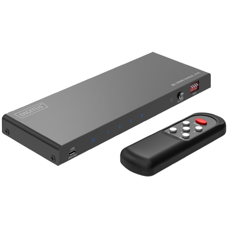 DIGITUS 8K HDMI Switch, 4x1, zwart