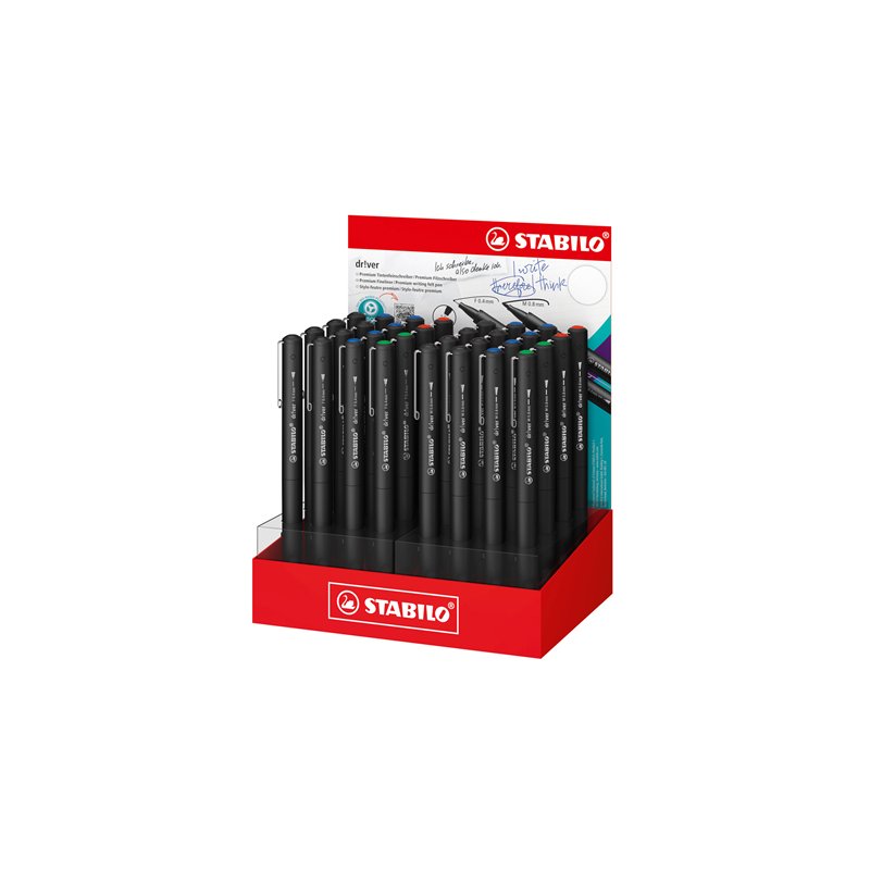 STABILO fineliner driver, 0,4 mm et 0,8 mm, couleurs assorties, 32 pièces