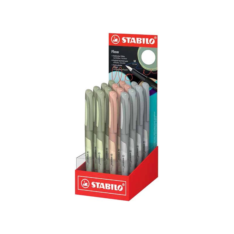 STABILO stylo plume Flow Monochrome, rechargeable, boîte de 16