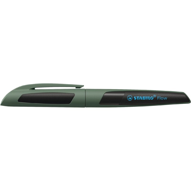 STABILO stylo Flow, rechargeable, khaki/noir, pointe M