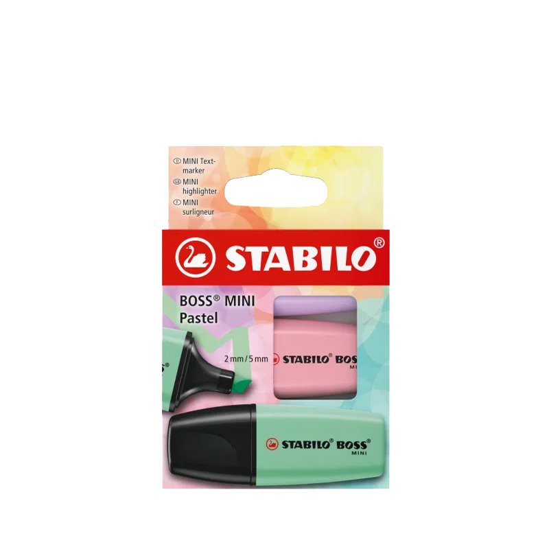 STABILO BOSS MINI Pastel highlighters, wallet, 6 pieces