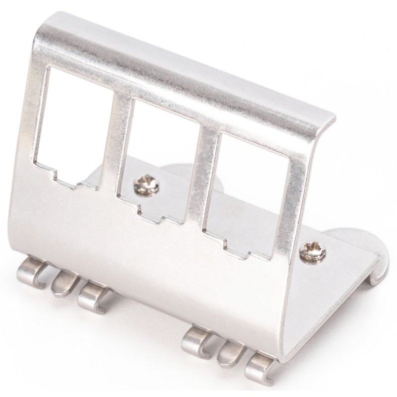 DIGITUS DIN rail adapter for 3x Keystone modules, stainless steel