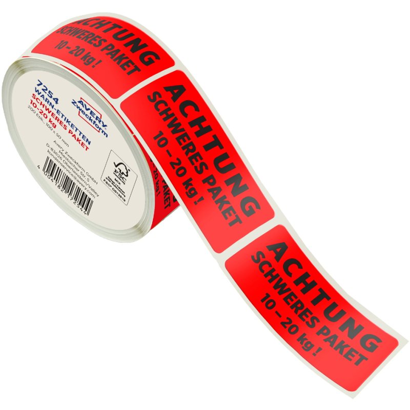 AVERY Zweckform étiquettes d'avertissement, rouge néon, 100×50 mm, 200 pièces