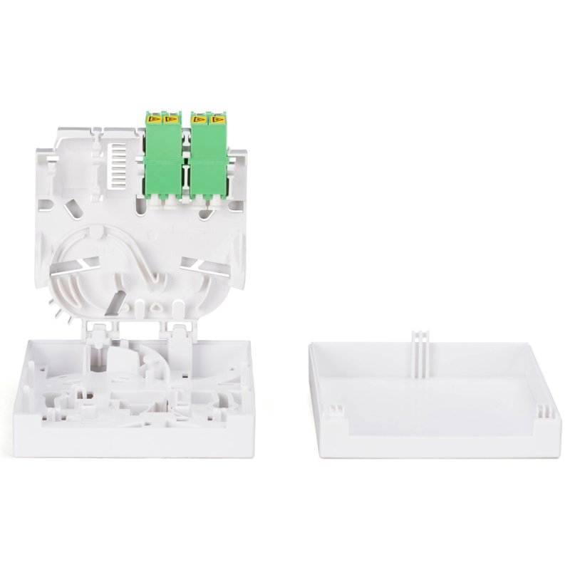 DIGITUS Boîtier FTTH, couplage 2x LC/APC DX, montage murale, blanc