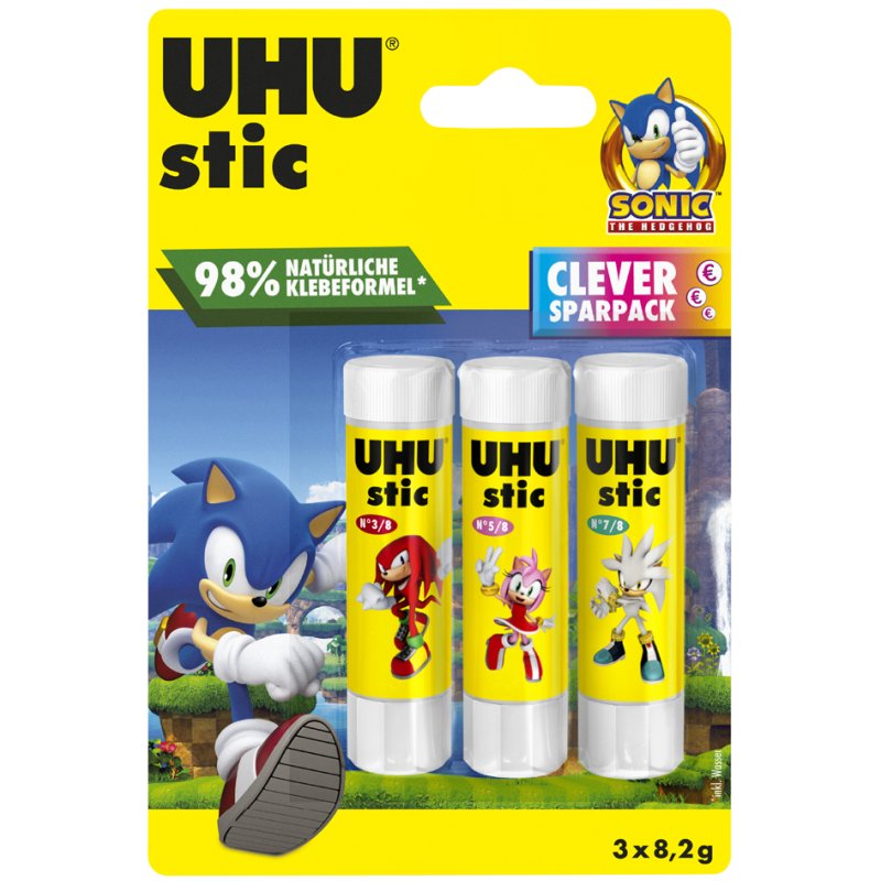 UHU glue stick stic SONIC, 21 g + 2x 8.2 g, 3 pieces