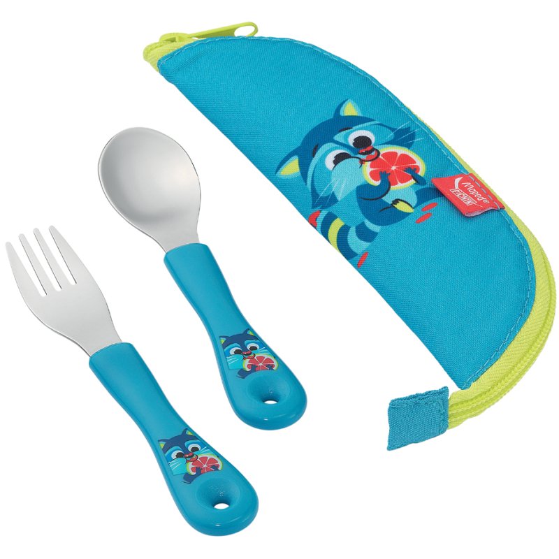 Maped PICNIK set de couverts raton laveur, 3 pièces, bleu