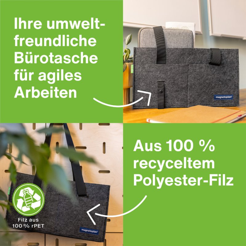 magnetoplan vilttas voor Flex Werkplek, antraciet, 45×15×25 cm