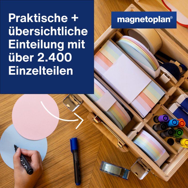 magnetoplan moderation set Wood Design, birch wood case, 2400 parts