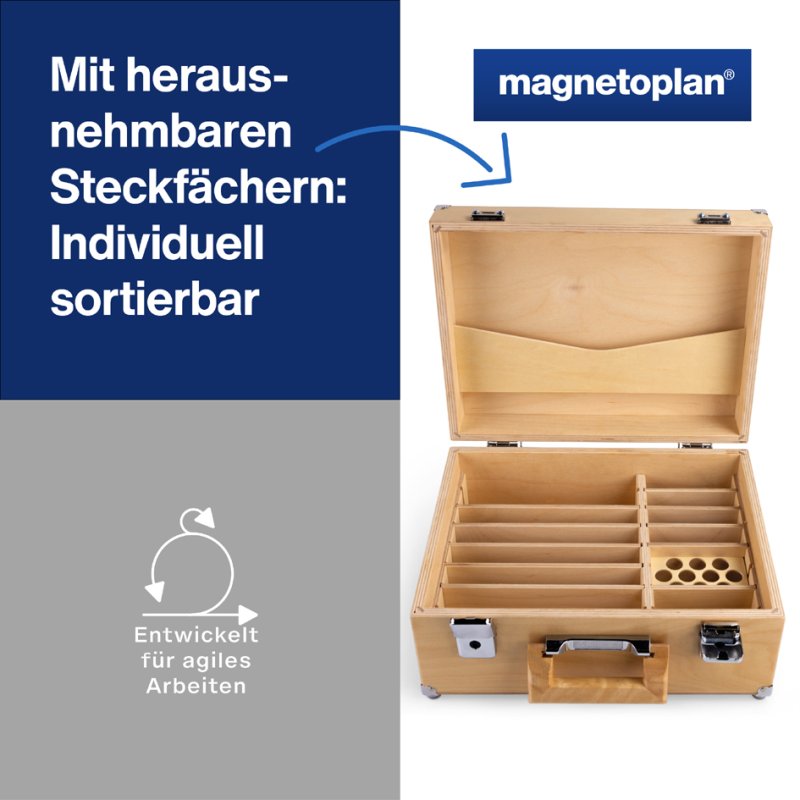 magnetoplan moderation set Wood Design, birch wood case, 2400 parts
