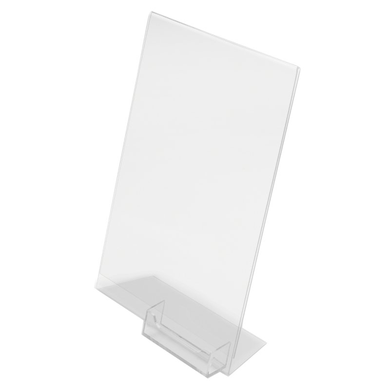 deflecto support de bureau avec porte-cartes de visite, A4 vertical, polystyrène cristal clair