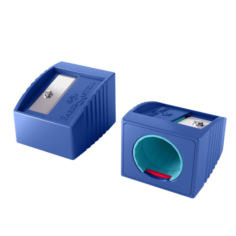 Faber-Castell taille-crayon Grippy, bleu, sécurisé pour enfants