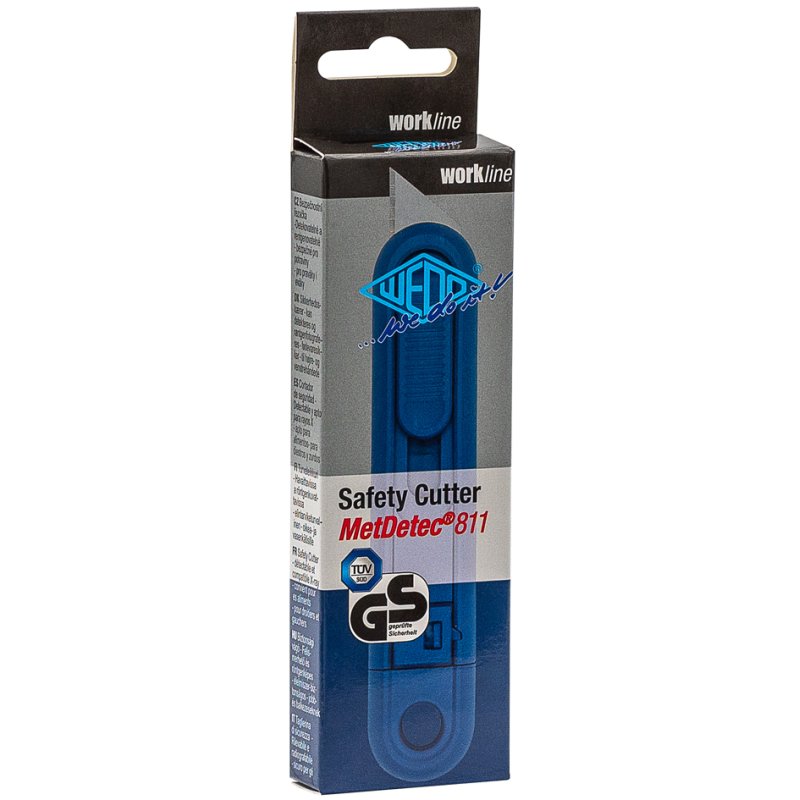 WEDO Safety-Cutter MetDetec 811, détectable, lame 19 mm, bleu