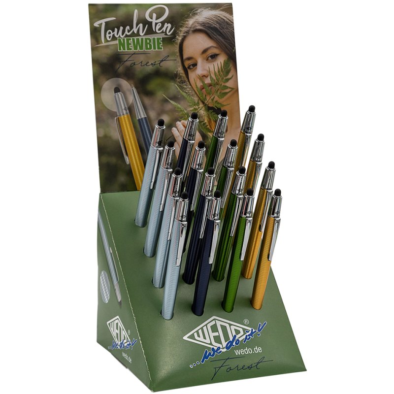WEDO stylus pen 2-in-1 NEWBIE FOREST, touch pen with ballpoint pen, 16 pieces display