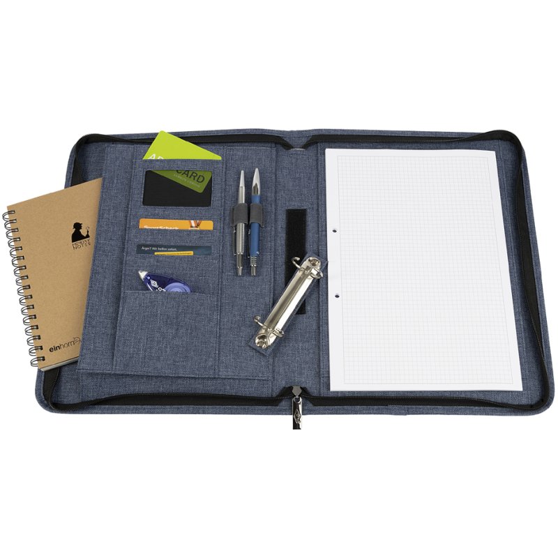 WEDO Classeur à anneaux DENIM A4, polyester, bleu chiné