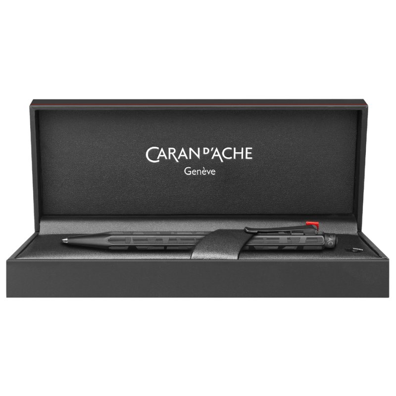 CARAN D'ACHE ballpoint pen ECRIDOR BLACK LINES, refillable, black, hexagonal