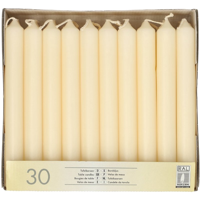 STARPAK bougies de table, 21 mm, rouge bordeaux, 30 pièces