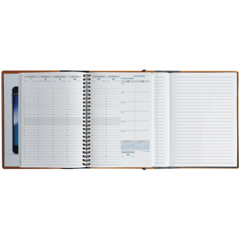 EXACOMPTA agenda All in One Classic 2025/2026, noir, 210×150 mm, reliure spirale