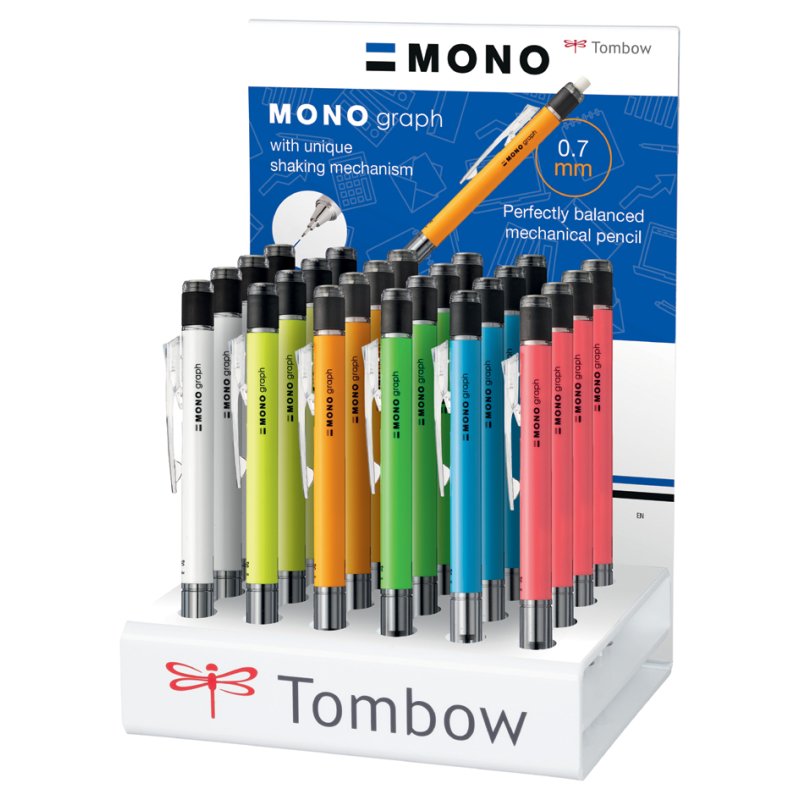 TOMBOW vulpotlood MONO graph, 0,7 mm, 24 stuks display