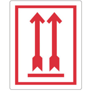 rillprint waarschuwingsetiketten BOVEN! NIET KANTELEN, permanent klevend, wit/rood, 500 stuks
