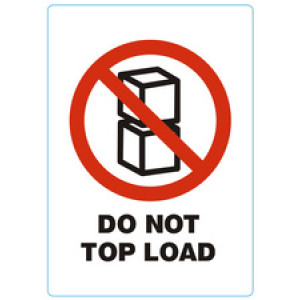 rillprint waarschuwingsetiketten DO NOT TOP LOAD, permanent klevend, 74×105 mm, 500 stuks
