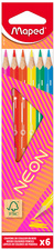 Maped driekantige kleurpotloden, neonkleuren, 6 stuks